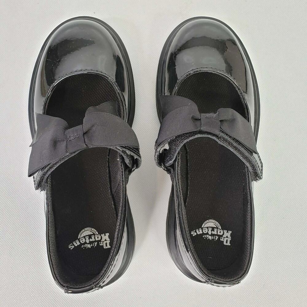 Doc Martens Marcy ll Patent Leather Bow Black Mary Jane Girls Size 1 - Picture 7 of 9